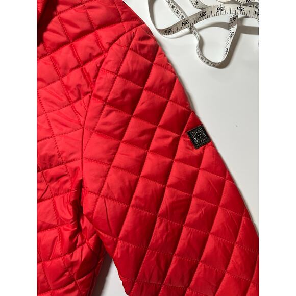 New NWT Ann Klein Women M Medium Red Lightweight Puffer jacket coat - Picture 9 of 10